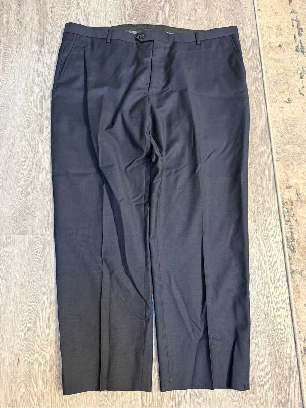 Pronto Uomo Dress Pants Mens 42 Classic 100% Wool Flat Front Blue Professional